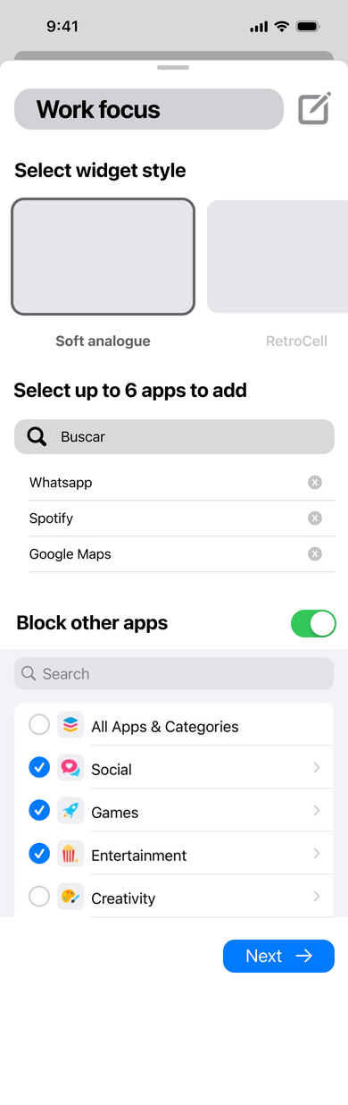 MVP new widget creation flow, continued