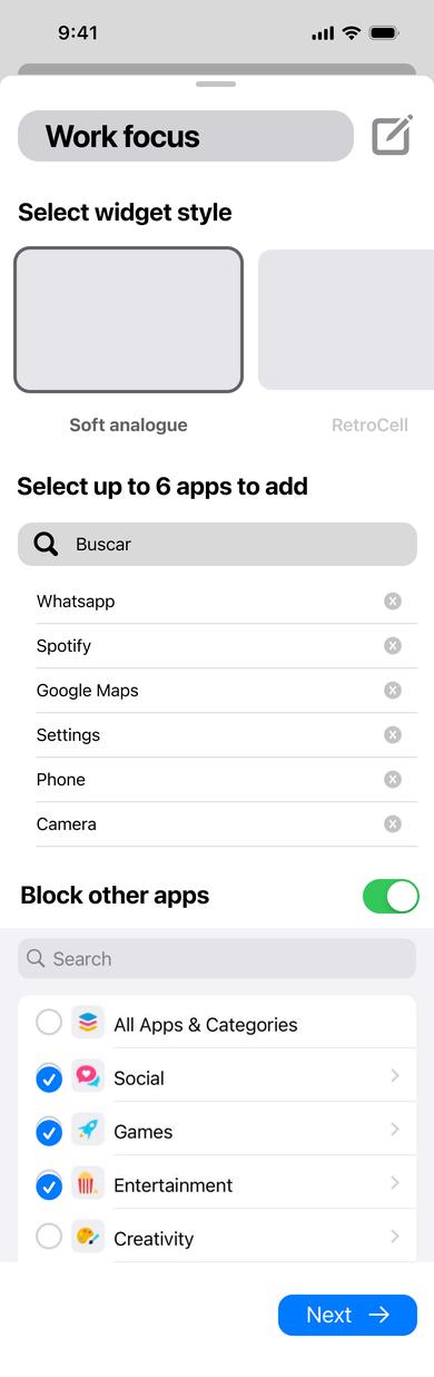 MVP new widget creation flow