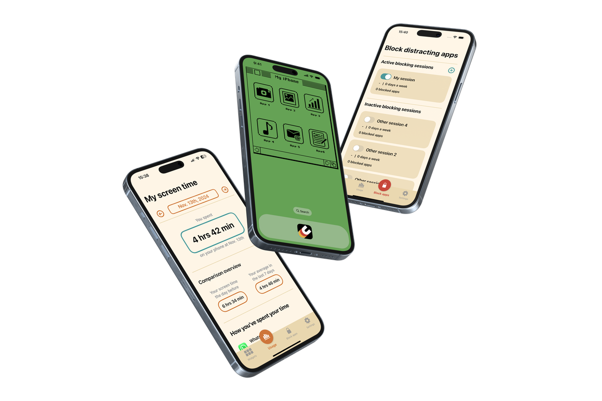 iPhone mockup of the widget in motion on the home screen