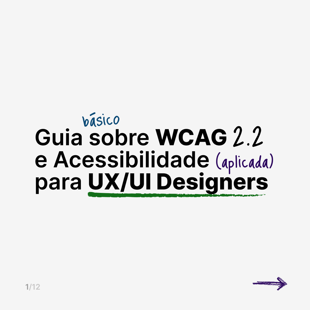 LinkedIn carousel cover slide: 'Basic Guide about WCAG 2.2 and Accessibility (applied) for UX/UI Designers'